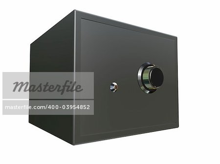 3d rendered illustration of a small black safe