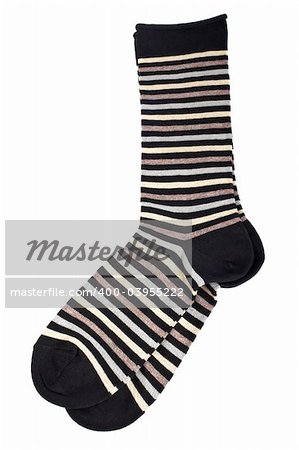 Pair of colorful socks, isolated on white background