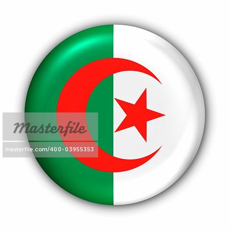 World Flag Button Series - Africa - Algeria (With Clipping Path)