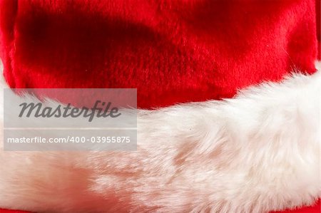 red and white colors macro of christmas stocking