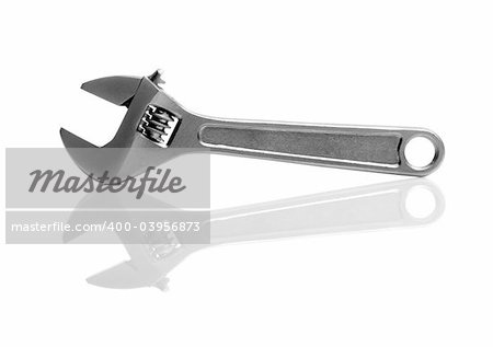 Wrench toll isolated on white background with reflection