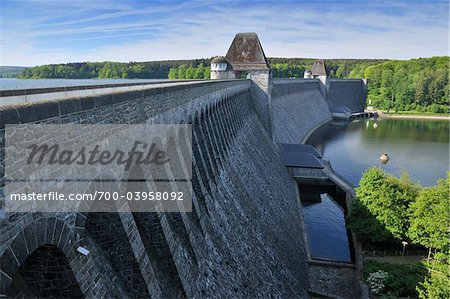 Hydro Dam, Mohnetalsperre, Mohnesee, North Rhine-Westphalia, Germany