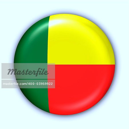 World Flag Button Series - Africa - Benin (With Clipping Path)