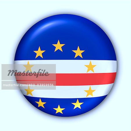 World Flag Button Series - Africa - Cape Verde (With Clipping Path)