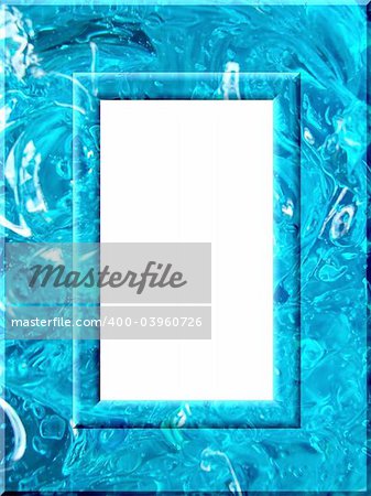 A frame of blue liquid gel