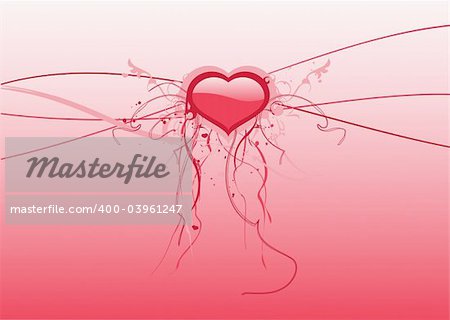 Valentines abstrait avec coeur, illustration vectorielle.