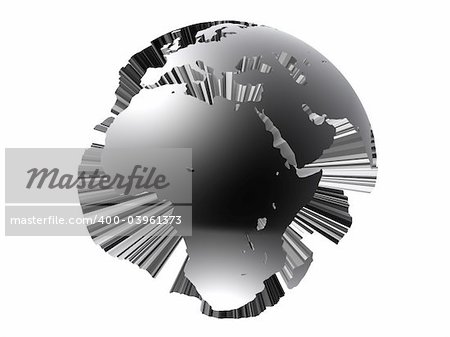 3d rendered illustration of a black abstract globe