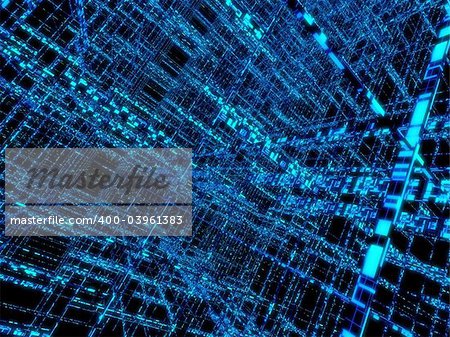 3d rendered illustration of a blue matrix
