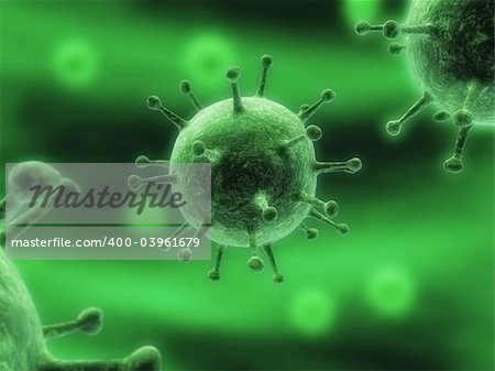 3d rendered close up of streaming viruses