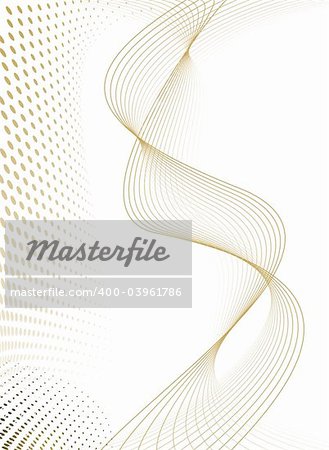 golden flowing lines and a halftone grid that would make an ideal background