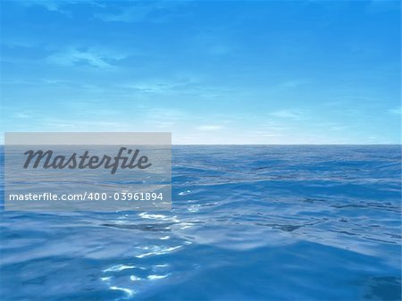 3d rendered illustration of the wide blue ocean