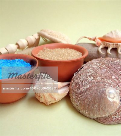 Composition of mineral and natural assorted spa elements