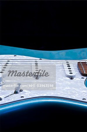 Partial blue electric guitar body