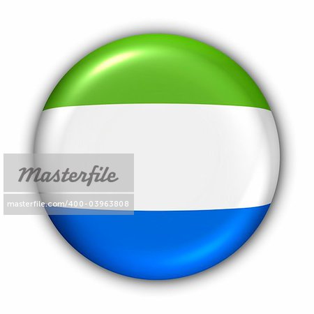 World Flag Button Series - Africa - Sierra Leone (With Clipping Path)