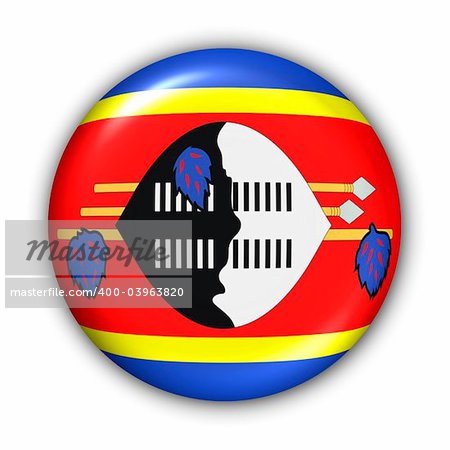 World Flag Button Series - Africa - Swaziland (With Clipping Path)