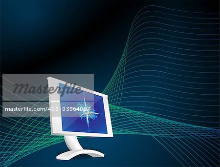 compass on computer vector illustration background