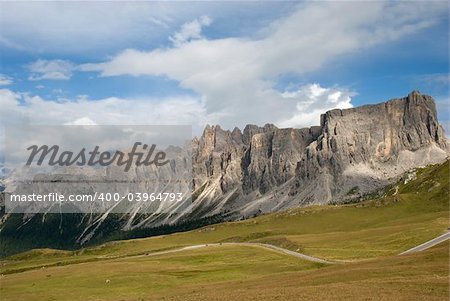 Dolomites landscape from Falzarego pass