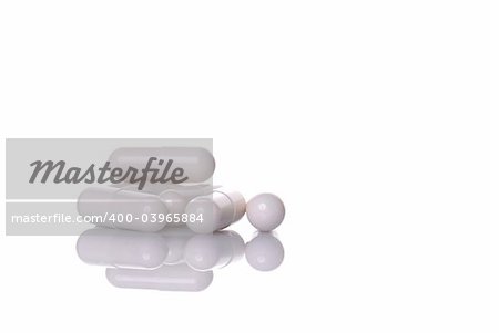 Bunch of pills isolated on white background