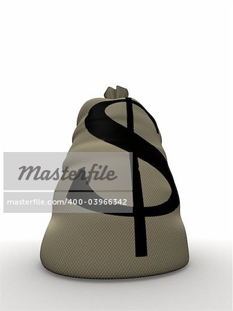 3d rendered illustration of one money sack