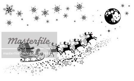 Abstract christmas background with Santa, element for design, vector illustration
