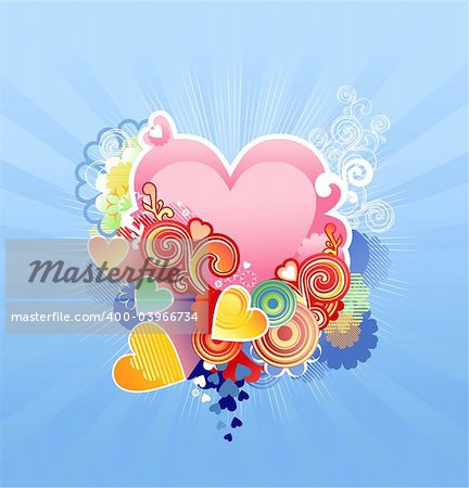 love heart / valentine's or wedding /  vector illustration  The layers are included