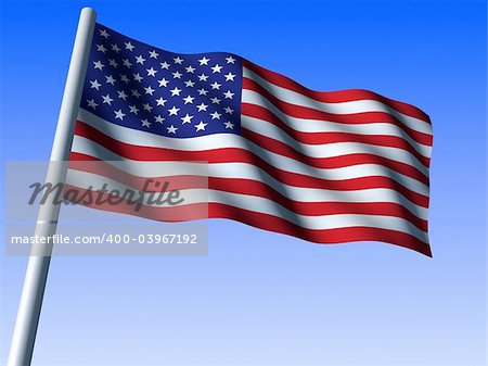 3d rendered illustration of a us flag