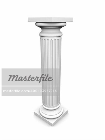 3d rendered illustration of one white column