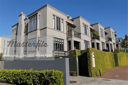 A row of modern townhouses, Parnell, Auckland, New Zealand