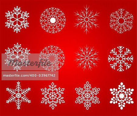 Collection of  winter snowflakes