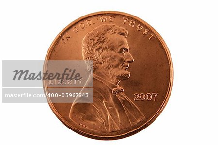 A Isolated US penny