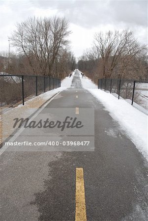 Bike path in winter, Cedar Rapids, Iowa
