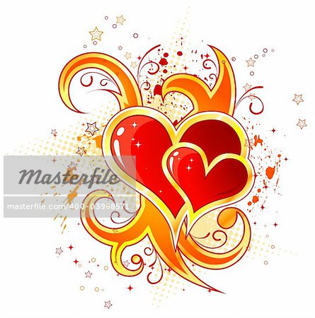 Valentines Day background with Hearts, element for design, vector illustration