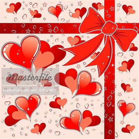 Valentines Day background with Hearts, element for design, vector illustration