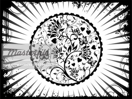 This is vector illustration background of abstract grunge floral
