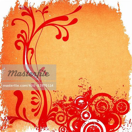 decorative floral background with circles, abstract design