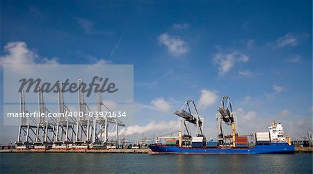 Cranes and carriers in the Port of Rotterdam