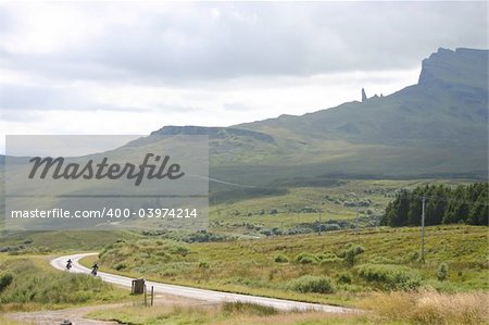 Two motorcyckles on the road, Scotland Two motorcyckles on the road, Scotland