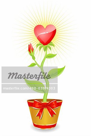 flower heart / grows with love together / vector There is no mesh! Contains separated layers!