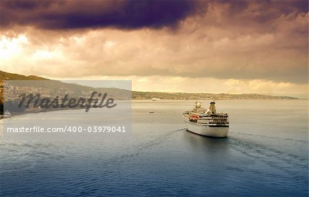 Dramatic skies over Mediterranean coast