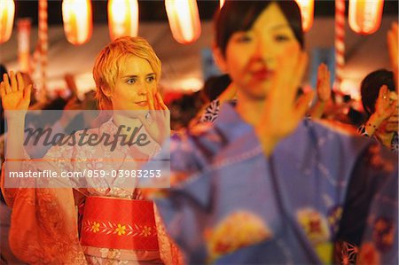 Bon Dance Performance In Japanese Festival, Matsuri