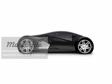 black super car on a white background