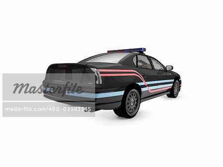 isolated police car on a white background