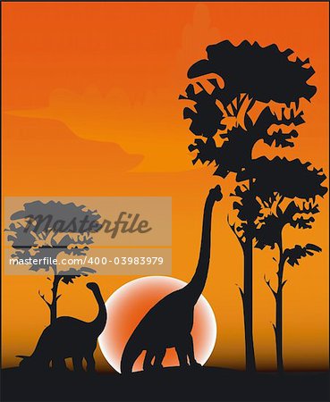 Illustration with an dinosaur - Vector Format