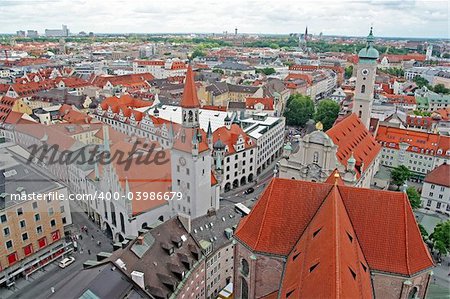 A view of a part of the old town of Munich, Germany