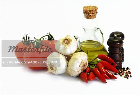 Tipical italian seasoning isolated on white background