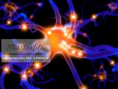 3d rendered illustration of active nerve cells