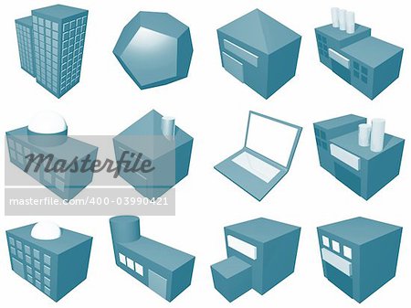 A series of objects for supply chain management diagrams and industry related.