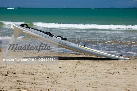 Windsurfing board base at the beach close-up.