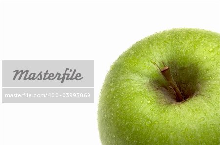 wash green apple on white background