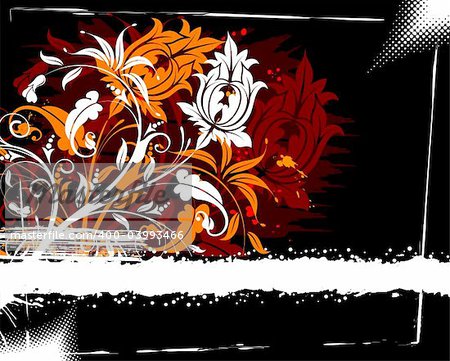 Grunge paint flower background, element for design, vector illustration